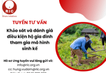 Tuyển tư vấn “khảo sát và đánh giá điều kiện hộ gia đình tham gia mô hình sinh kế”